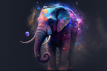 Cosmic Elephant created using generative AI