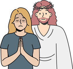 Jesus Christ appeared to blonde girl in prayer.