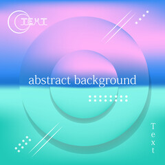 Abstract gradient background of blue and turquoise with pink and circles. Space for text. Design template print, social media post, banner, poster, cover, brochure. Vector image. 