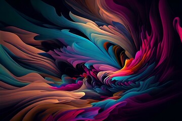 Waves of Flowers, Abstract, generative AI Art