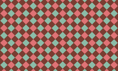 苺ミントチョコレートカラーのひし形チェック柄格子縞バレンタインのベクトル背景シームレスパターン © Akari