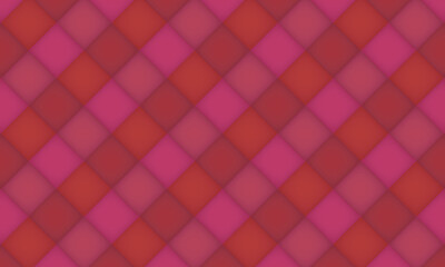 ピンクと赤のひし形チェック柄格子縞バレンタインのにじみ質感ベクトル背景シームレスパターン