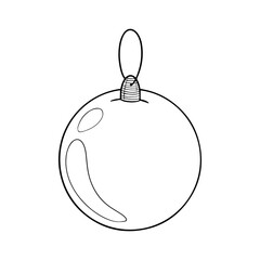 Vector illustration. Coloring Christmas ball.