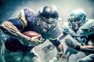 Illustration of American Football Abstrakt Hintergrund Cover Digital Art Generative AI 