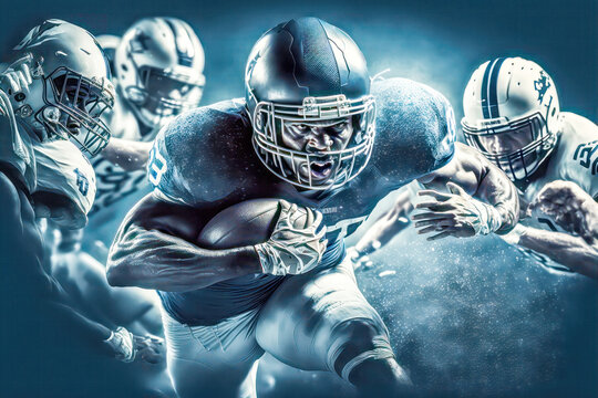 Illustration of American Football Abstrakt Hintergrund Cover Digital Art Generative AI 