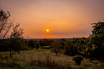 sunset in field