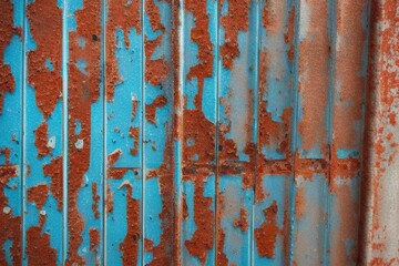 Weathered metal texture with rust and paint peeling, Generated by AI