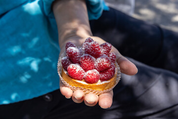 Fresh raspberries and sugar in Provence.