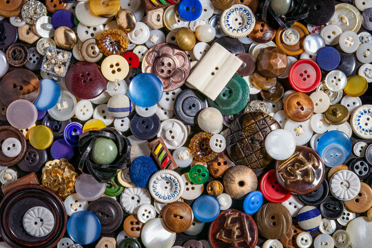 Vintage Button Collection-Colorful Scattered Variety