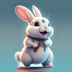 Cute bunny who loves bitcoin