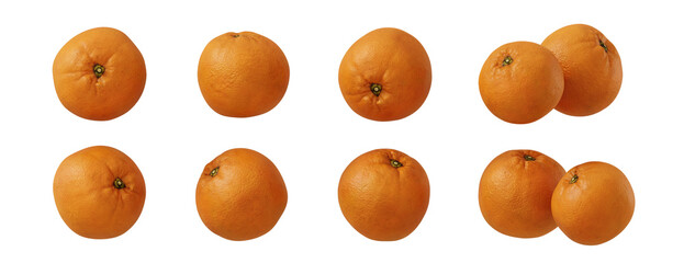 Fruit and healthy food concept. Orange isolated on transparent background. 3d rendering illustration. PNG format