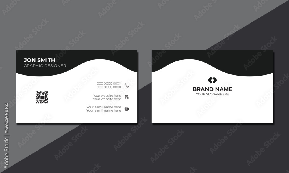 Wall mural Creative minimal unique business card design, Double-sided professional business card design template. - Wall murals