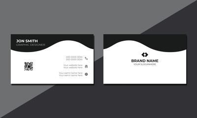 Creative minimal unique business card design, Double-sided professional business card design template.