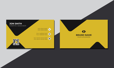Creative minimal unique business card design, Double-sided professional business card design template.