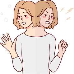 Emotional woman suffer from bipolar disorder