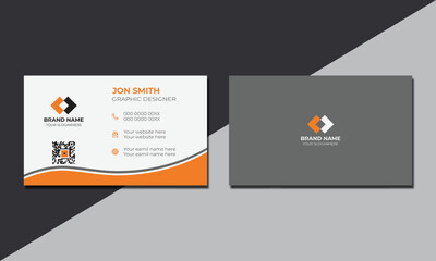 Creative minimal unique business card design, Double-sided professional business card design template.
