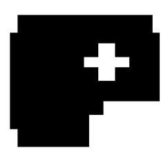 Obraz premium Blocky Retro Bitmap Themed Arcade Gamer Mono Letter Fonts