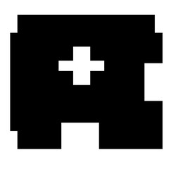 Obraz premium Blocky Retro Bitmap Themed Arcade Gamer Mono Letter Fonts