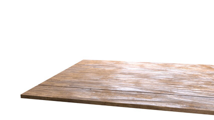 wooden empty table top boards with blurred cloud sky background