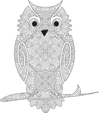 Cute owl mandala coloring page