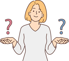 Confused woman think of problem solution