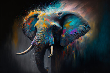 Słoń abstrakcja malarska © ArtPainting