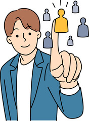 Businessman connect with business partner icon