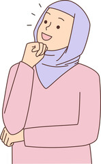 Woman in hijab thinking making decision