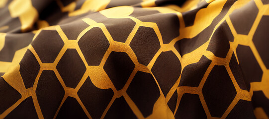bee pattern cloth wave texture background with Generative AI Technology