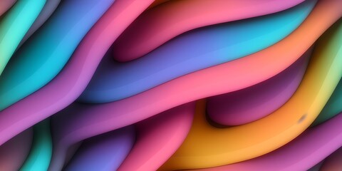Smooth wave flowing rainbow gradient background 3D, liquid abstract wallpaper design. 
