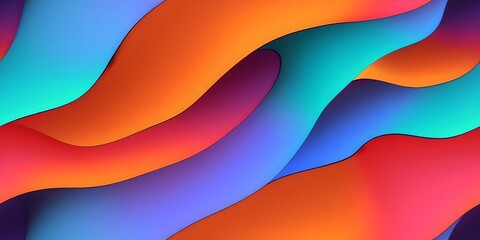 Smooth wave flowing rainbow gradient background 3D, liquid abstract wallpaper design. 