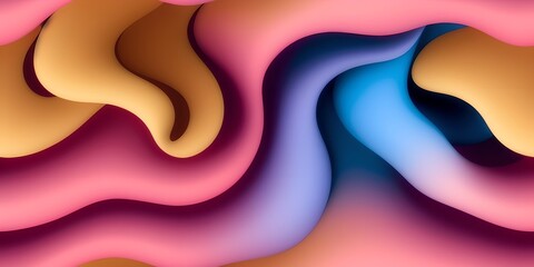 Smooth wave flowing rainbow gradient background 3D, liquid abstract wallpaper design. 