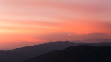sunset in the mountains