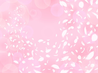 さくらの背景⑤花びら舞う_ピンク背景