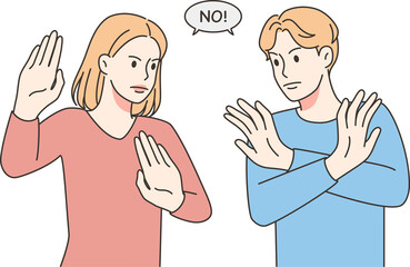 People showing no gesture