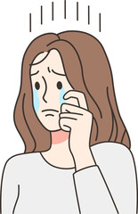 Unhappy woman feel stressed crying