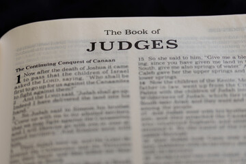 title page from the book of Judges in the bible or torah for faith, christian, jew, jewish, hebrew,...
