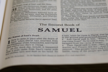 title page from the book of 2nd Samuel in the bible or torah for faith, christian, jew, jewish,...