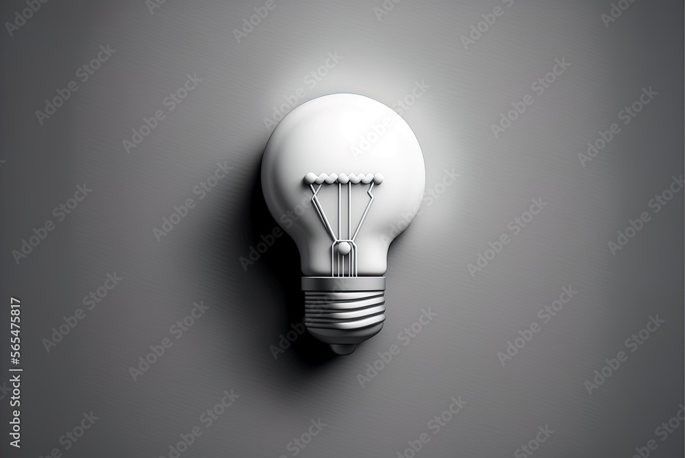 Poster icon of a white light bulb with a loading bar, representing the brainstorming process or the generat