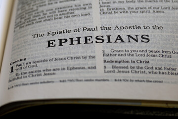 title page from the book of Ephesians in the bible for faith, christian, hebrew, israelite, history, religion