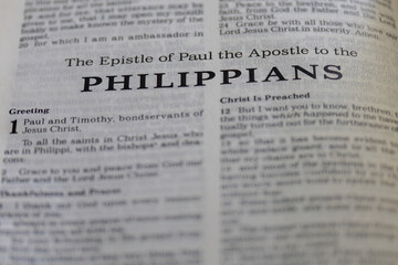 title page from the book of Philippians in the bible for faith, christian, hebrew, israelite,...
