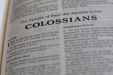 Obraz premium title page from the book of Colossians in the bible for faith, christian, hebrew, israelite, history, religion