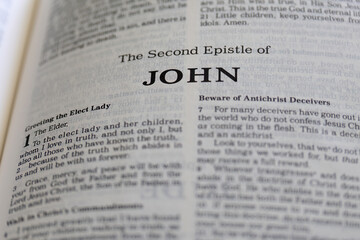 title page from the book of 2nd John in the bible for faith, christian, hebrew, israelite, history, religion