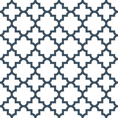 Classic fabric seamless pattern. Quatrefoil geometric seamless pattern.