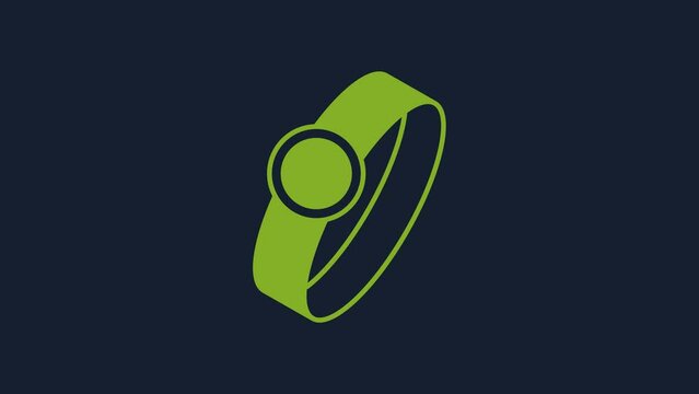 Yellow Diamond engagement ring icon isolated on blue background. 4K Video motion graphic animation