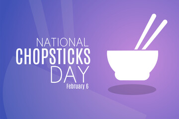 National chopsticks day February 6 vector illustration, holiday concept, suitable for web banner poster or card campaign