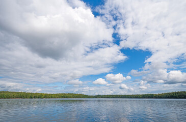 Massive Cloud Banks Over a Wilderness Lake