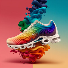 vivid rainbow color sneakers concept