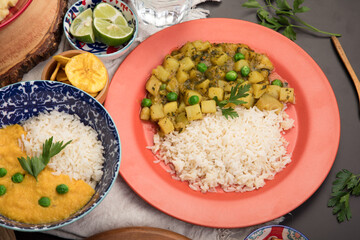 Peru traditional comfort food buffet table