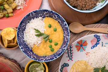 Peru traditional comfort food buffet table